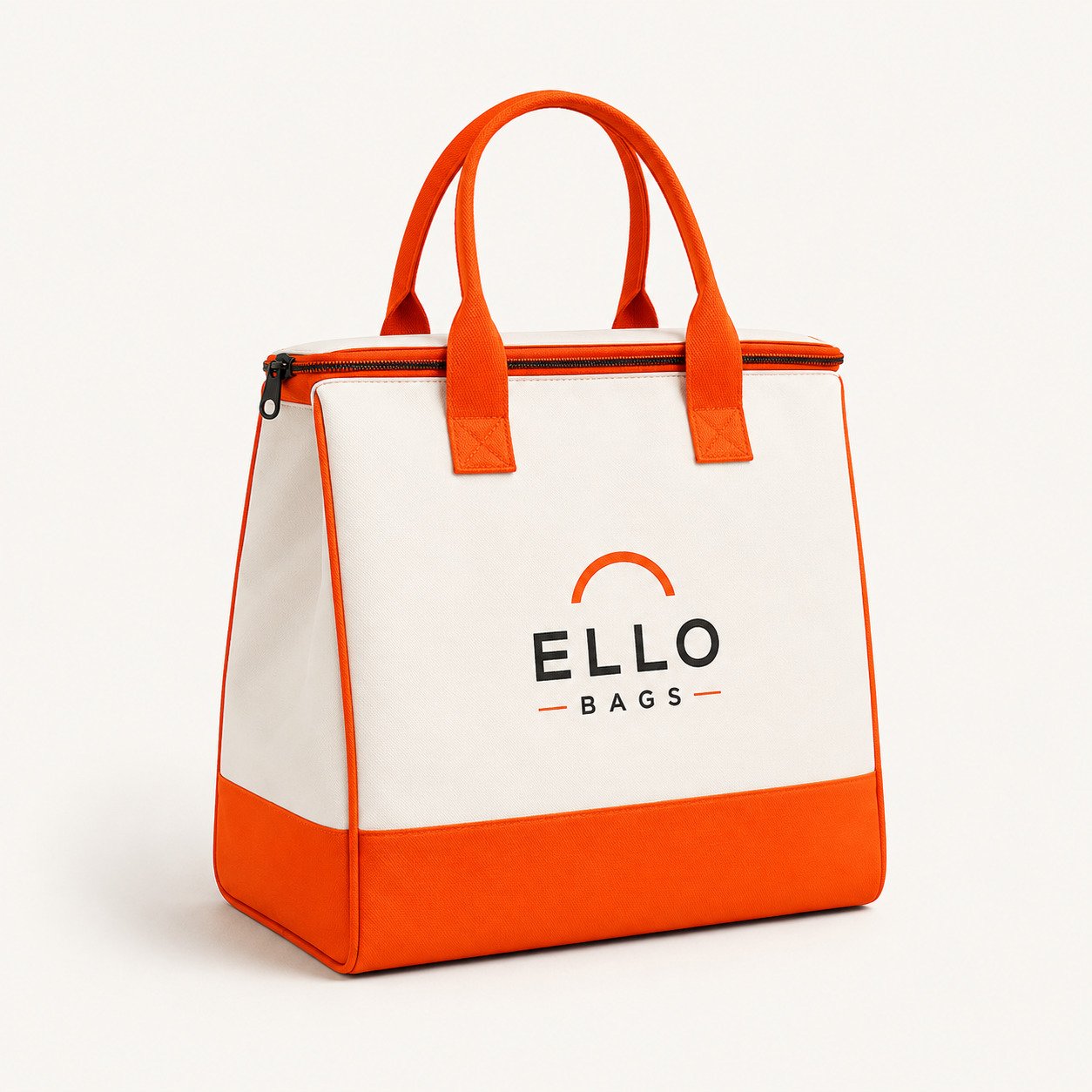 Bag térmica ELLO BAGS branca e laranja