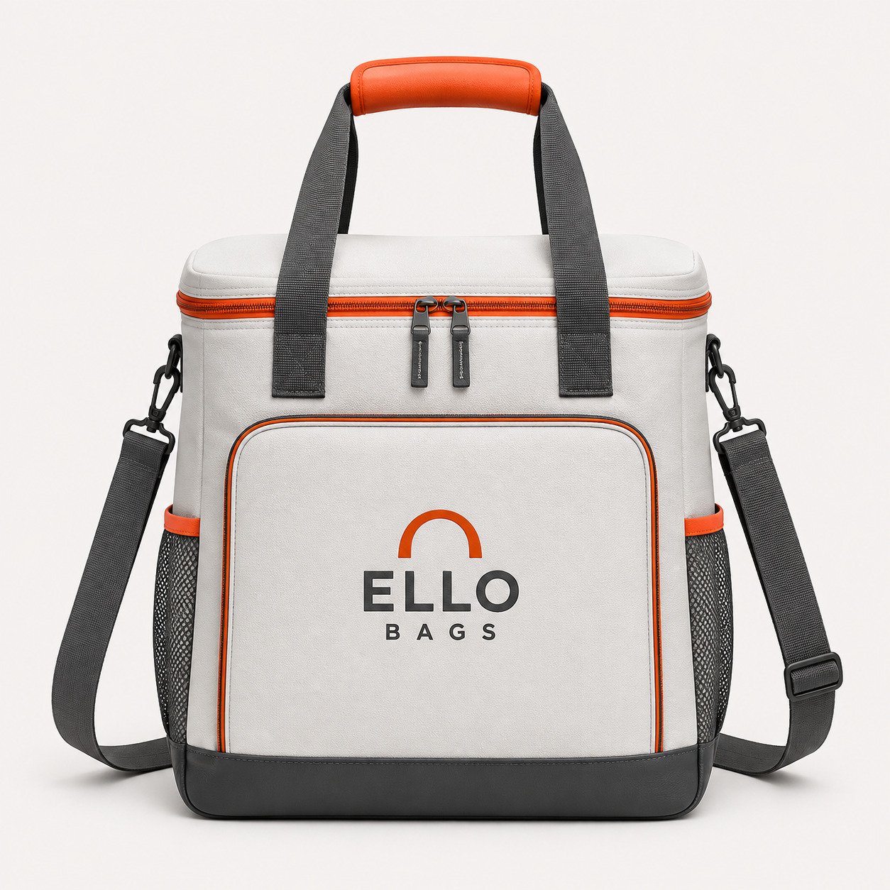 Bag térmica ELLO BAGS cinza e laranja
