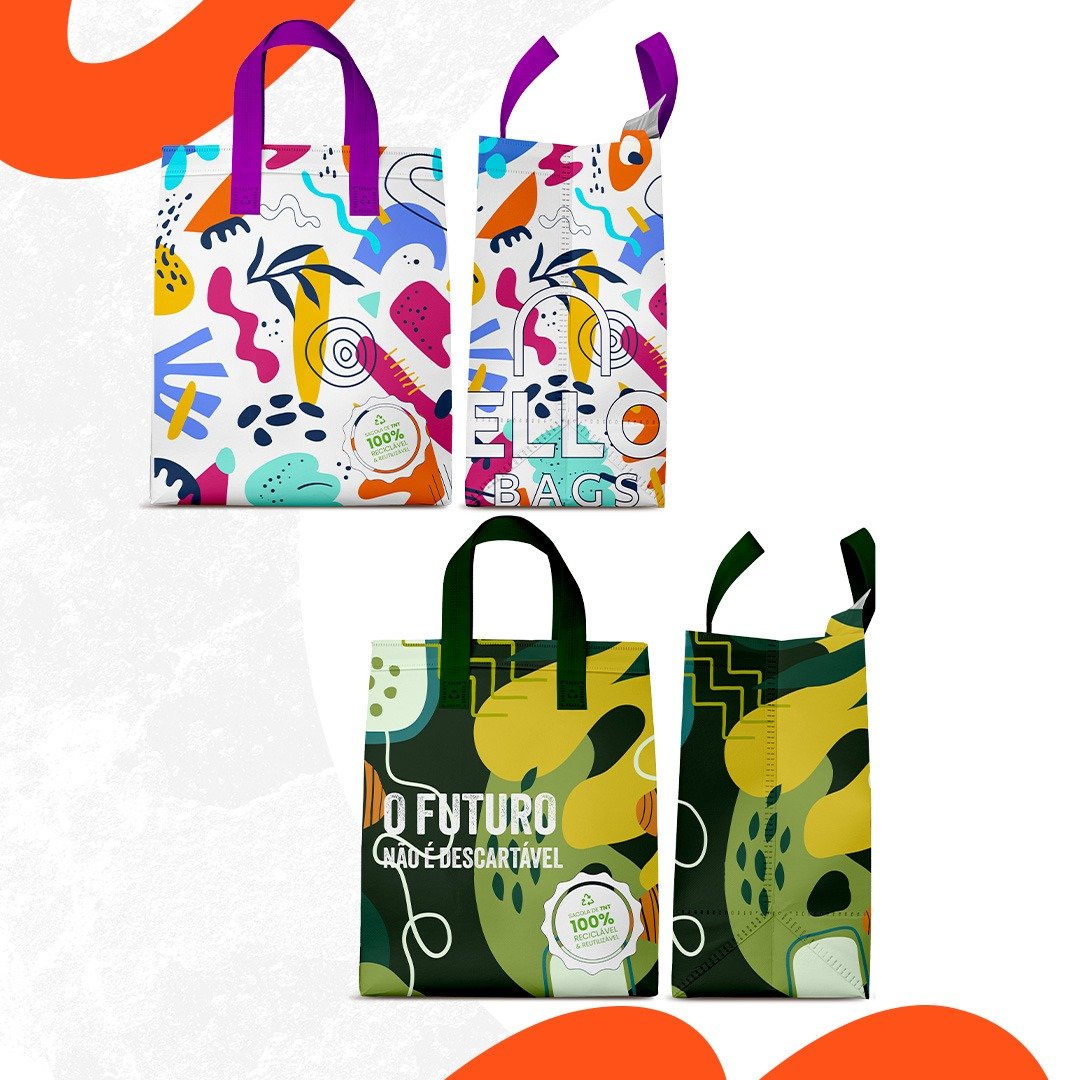Bag térmica ELLO BAGS cinza e laranja